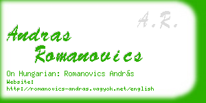 andras romanovics business card