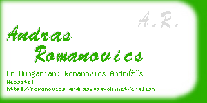 andras romanovics business card